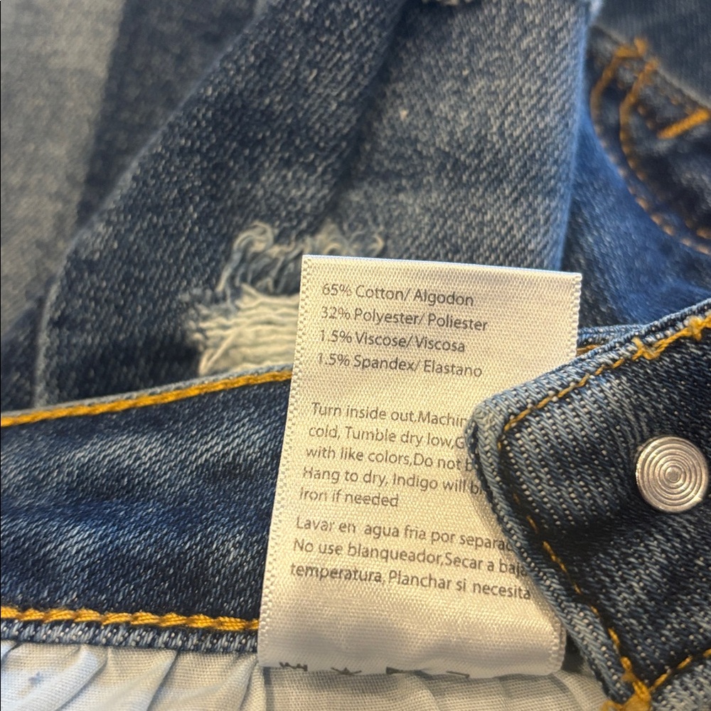 Risen Crossover Distressed Girlfriend Jeans - Picture 12 of 13
